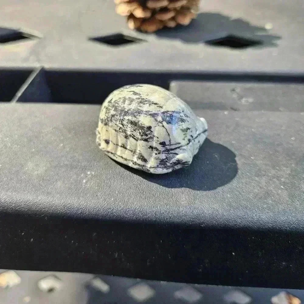 🔮 Zebra Jasper Natural Crystal Tortoise Shell Stone Carving Figure